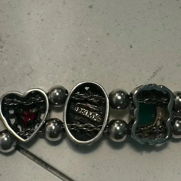 925 Sterling Silver Mixed Gemstone Slide Charm Bracelet - Picture 11 of 15